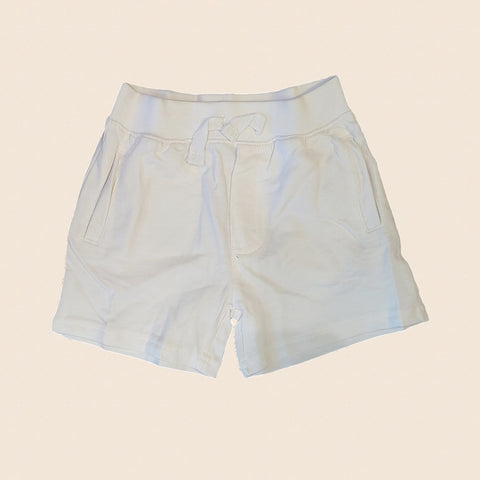 UNISEX Toddler and Mini French Terry Play Shorts w/Pockets, White