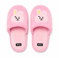 BT21 Plush Indoor House Slippers, Closed Toed - Pink Cooky