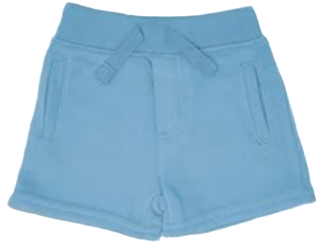 UNISEX Toddler and Mini French Terry Play Shorts w/Pockets, Light Blue