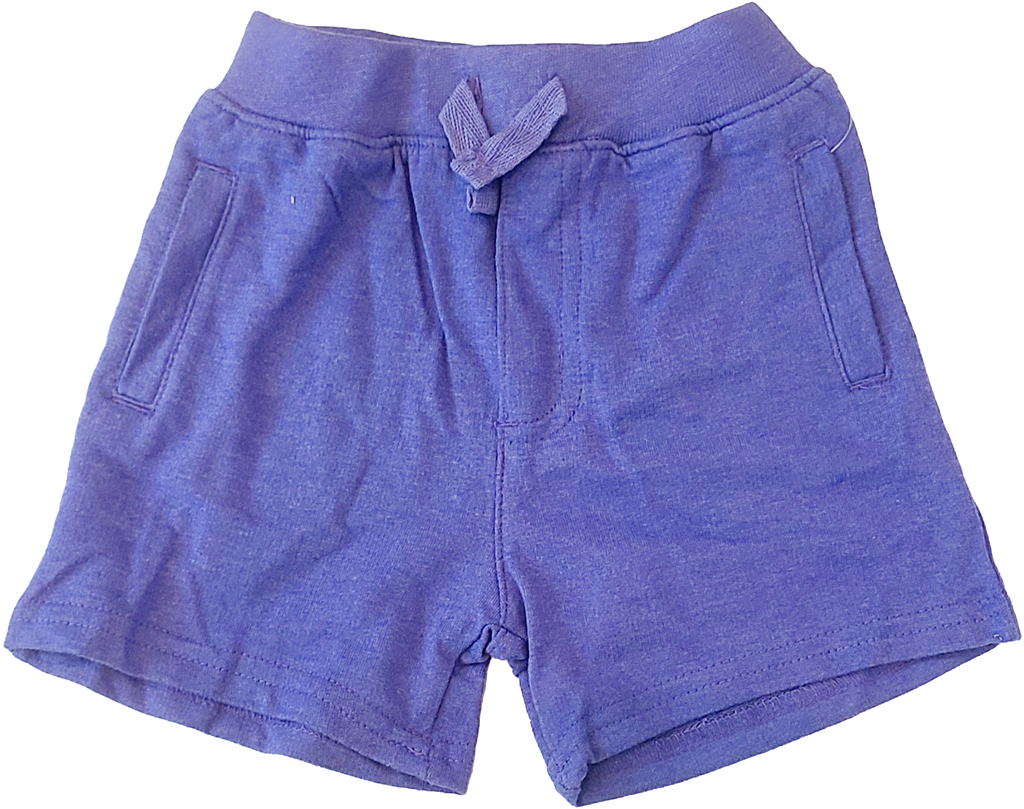 UNISEX Toddler and Mini French Terry Play Shorts w/Pockets, Purple Blue