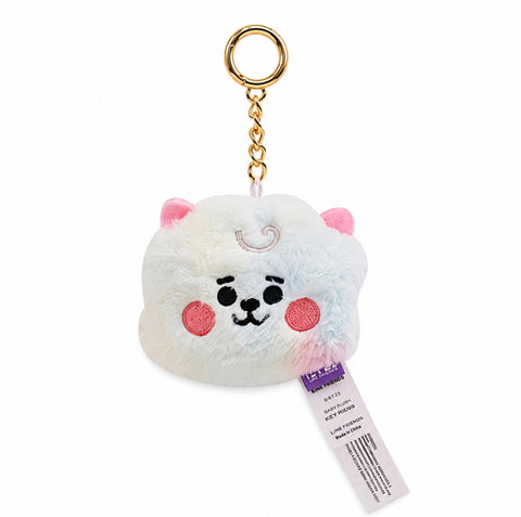 BT21 Rainbow Plush Faux Fur ~3" Backpack Bag Clip Charm, Baby RJ Alpaca