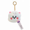 BT21 Rainbow Plush Faux Fur ~3" Backpack Bag Clip Charm, Baby RJ Alpaca