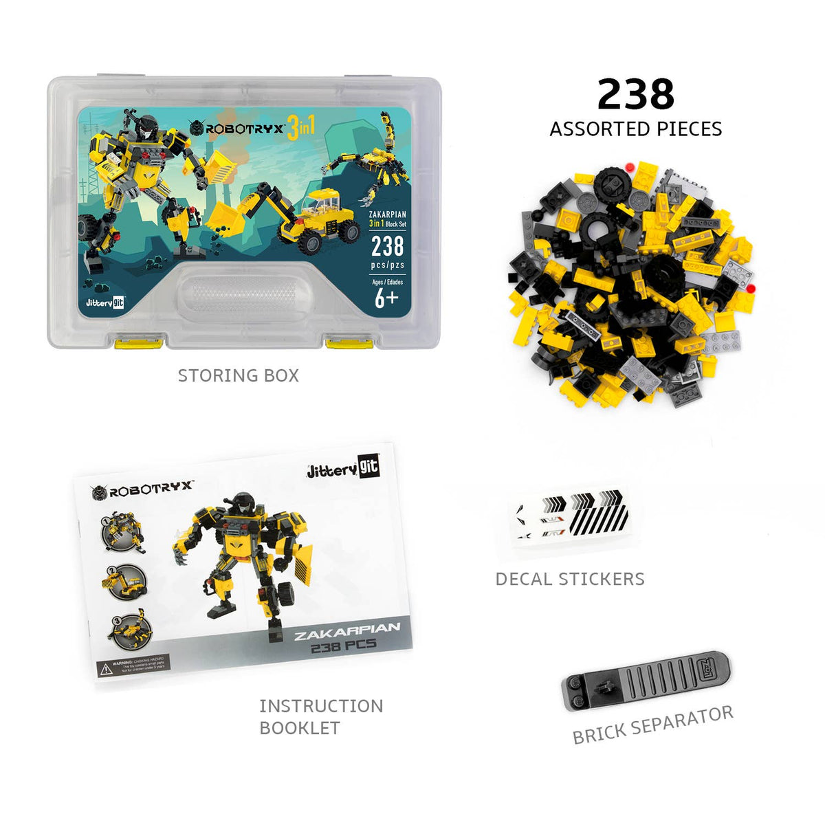 3-in-1 robot building block set, Zakarpian, view 13