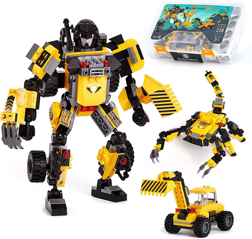3-in-1 robot building block set, Zakarpian, front view