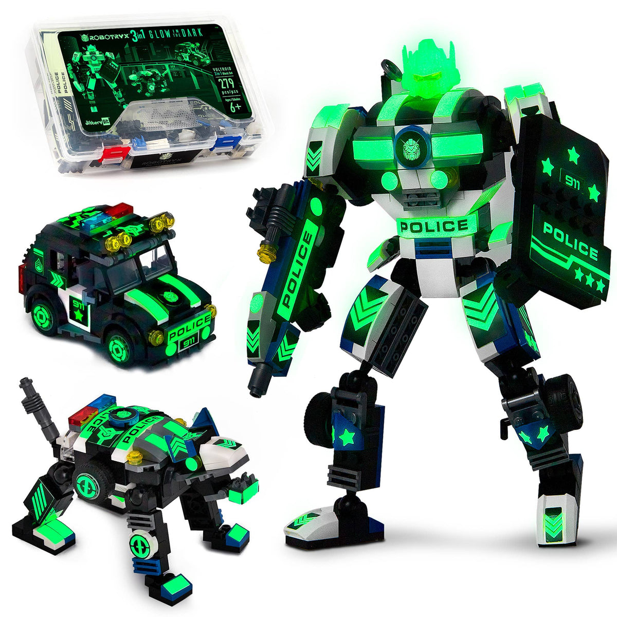 3-in-1 robot building block set, Voltroid, front view