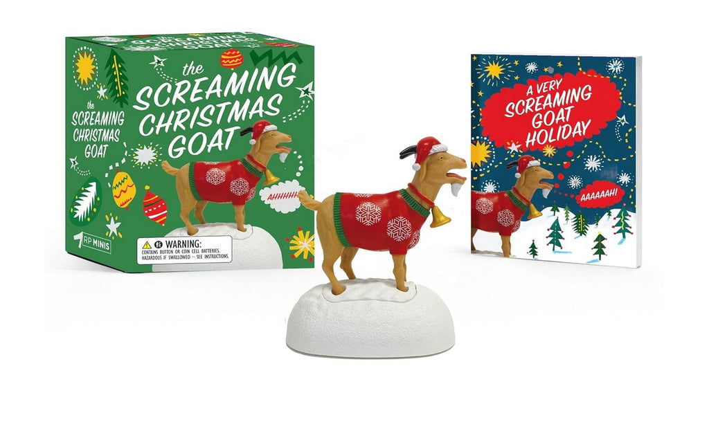 The Screaming Christmas Goat Desktop Toy & Tiny Book