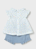 1288 Mayoral Baby Girls Blouse and Knit Set - Lagoon Blue