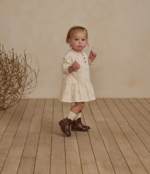 Rylee + Cru girls swing dress, horseshoes natural, worn by toddler