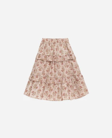 Rylee + Cru Mini Girls Ruffled Midi Skirt - French Garden