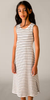 6914 Teen/Tween Girls Midi Striped Keyhole Back Dress - Natural-Black