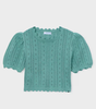 3003 Mini Girls S/S Scalloped Knit Top - Mint