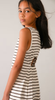 6914 Teen/Tween Girls Midi Striped Keyhole Back Dress - Natural-Black