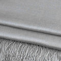 Solid viscose fringe shawl scarf, medium grey, fabric and fringe detail