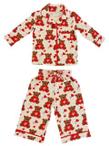 Kids bamboo pajama set, Valentine bear, set flat lay