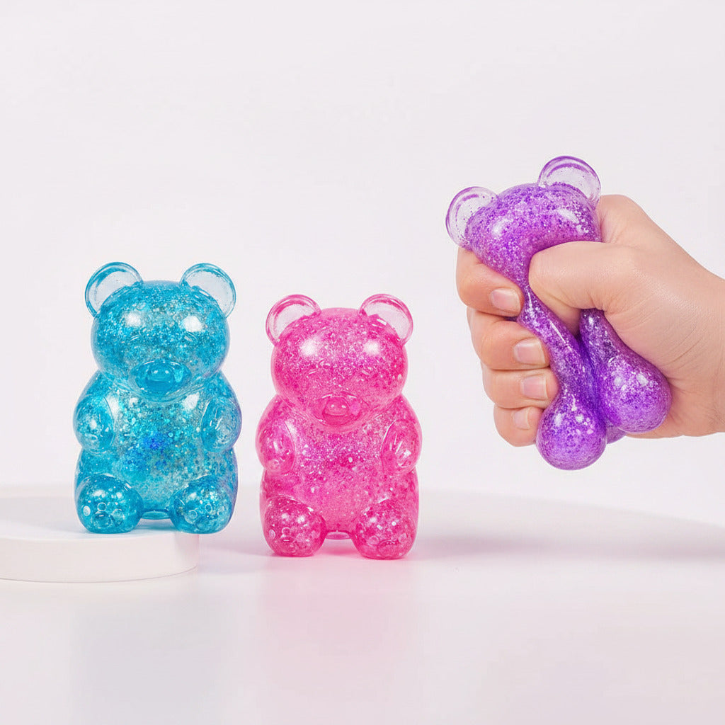 squishy jelly glitter gummy bear toy