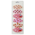 Strawberry and cherry snap hair clips, 6 piece set, on card