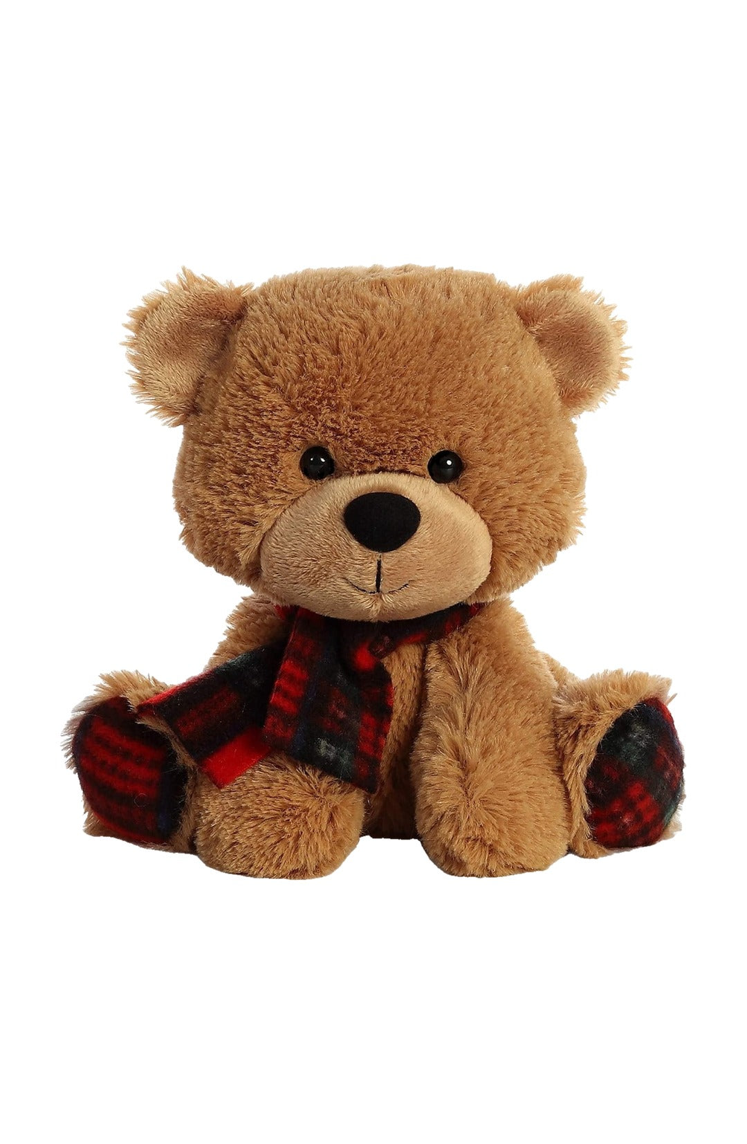 Aurora cuddly Pete plaid bear plush, front view