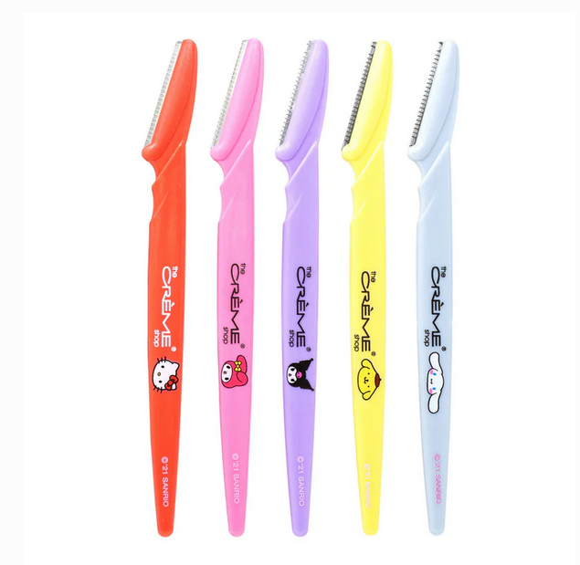 The Creme Shop Hello Kitty brow and dermaplane razors, 5 piece, full set