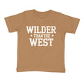 Kids mocha Wilder Than The West graphic t-shirt, front view