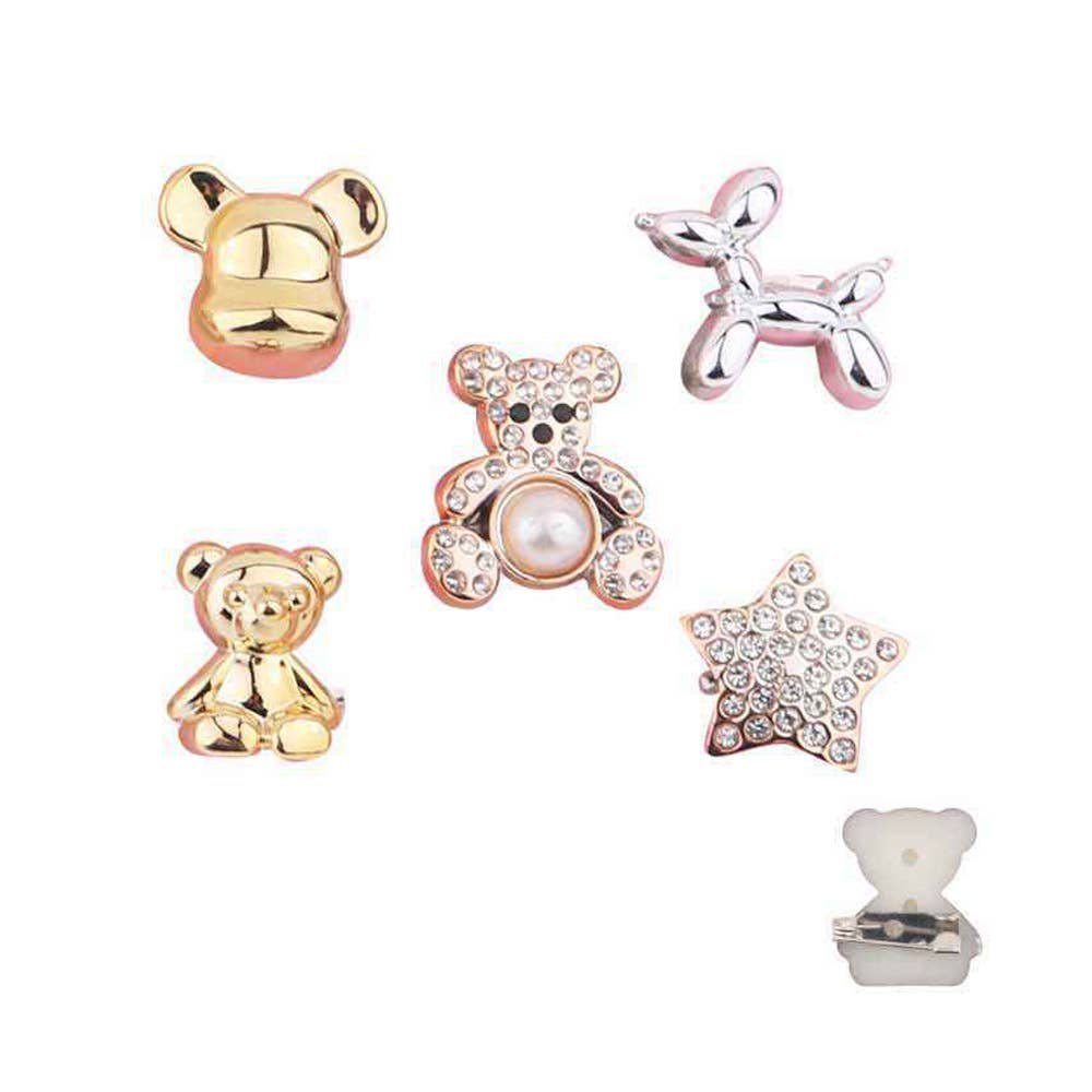 Sock charm pins, 5 piece set, teddy bear set