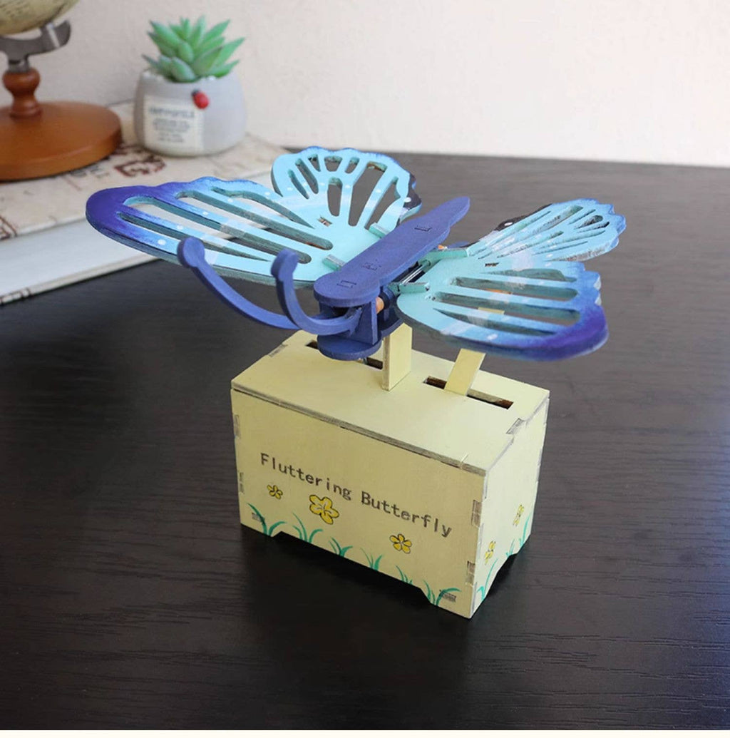 Wooden DIY STEM kit, fluttering butterfly, view 4