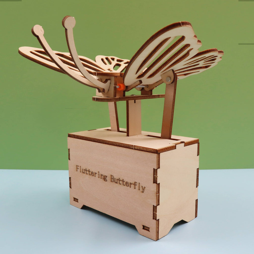 Wooden DIY STEM kit, fluttering butterfly, view 5