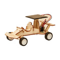 Wooden DIY STEM kit, solar powered race car, front view