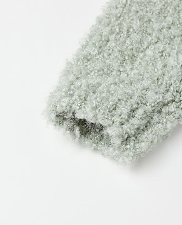 Boucle knit lounge pant, pistachio green, fabric detail