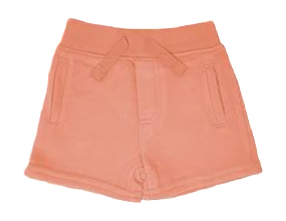 Kids French terry play shorts, cantaloupe