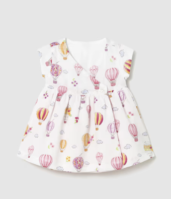 1807 Mayoral Baby Girls Reversible Dress - Hot Air Balloon Rose