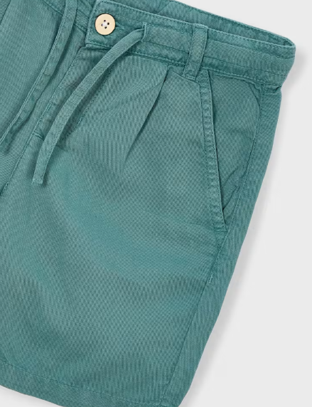 3202 Mini Boy Eco-Cotton Linen Bermuda Shorts - Seaweed