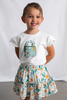 3903 Mini Girls Printed Skirt - Lake Daisy