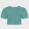 3003 Mini Girls S/S Scalloped Knit Top - Mint