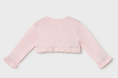 318 Mayoral Baby Girls Basic Knit Cardigan - Baby Rose