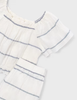 3593 Mini Girls 2pc Eco-Cotton Muslin Cropped S/S Cropped Top and Wide Leg Pants - Porcelain Stripe