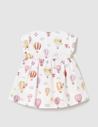 1807 Mayoral Baby Girls Reversible Dress - Hot Air Balloon Rose