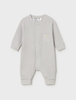 1726 Mayoral Baby UNISEX Long Onesie Without Footie - Light Grey, Textured Geese