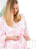 women's bamboo robe with pink butterfly toile print, mommy and me matching first photo outfit