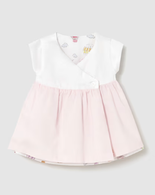 1807 Mayoral Baby Girls Reversible Dress - Hot Air Balloon Rose