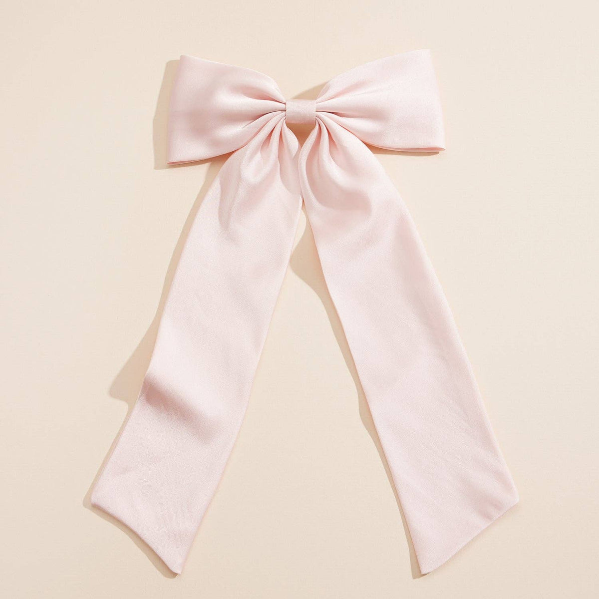 XL matte satin cheer bow hair clip, pink
