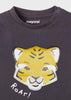 Boys Mayoral Front Detail, Changing Tiger Graphic Shirt, Round Neckline, Snap Button Fastening, Front Detail