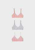 Mayoral girls training bras with adjustable straps, peach, front view