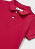 102 Mayoral S/S Polo, Solid Red Fabric Detail