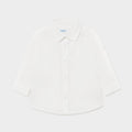 117 Mayoral Boys White Long Sleeve Collared Shirt, Button Down Shirt