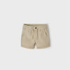 Mayoral Boys Bermuda Linen Relaxed Shorts, Sand, Front, Adjustable, Front Functional Pockets