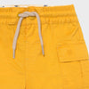 Close Up, Adjustable Waistband, Two Front Pockets, Bermuda Cargo Mango Colored Shorts
