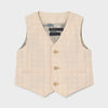 1341 Mayoral Boys Canvas Linen Vest, Front Buttons and Two Front Pockets