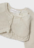 Girls Mayoral Knitted Cardigan, Round Neckline Long Sleeved, Decorative Elements, Front Functional Buttons, Front Detail