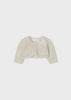 Girls Mayoral Champagne Knitted Cardigan, Long Sleeved, Decorative Elements, Two Front Functional Button Fastenings, Front 