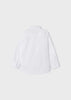 140 Mayoral Mini Boys Collared Dress Shirt, Roll Up Sleeves, White